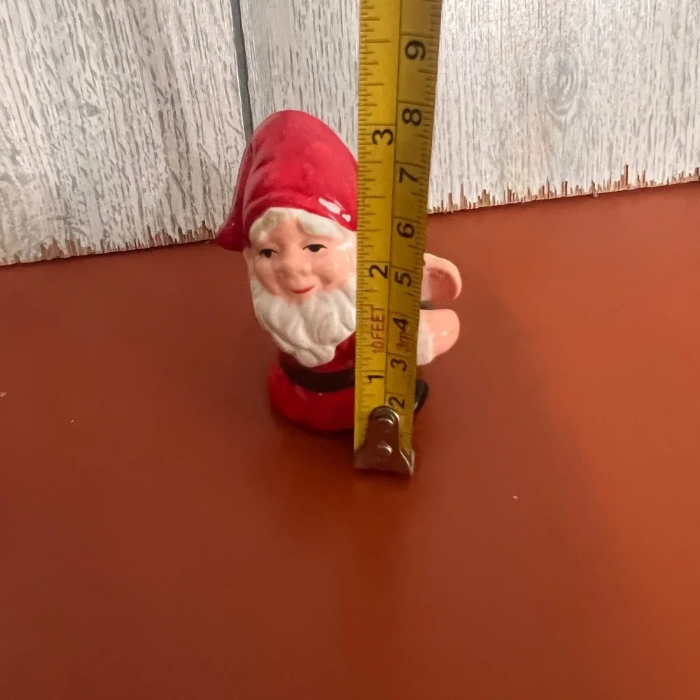 Vtg Ceramic Santa Claus Gnome Figurine candle Hugger‎ Japan Christmas Decor 3.5